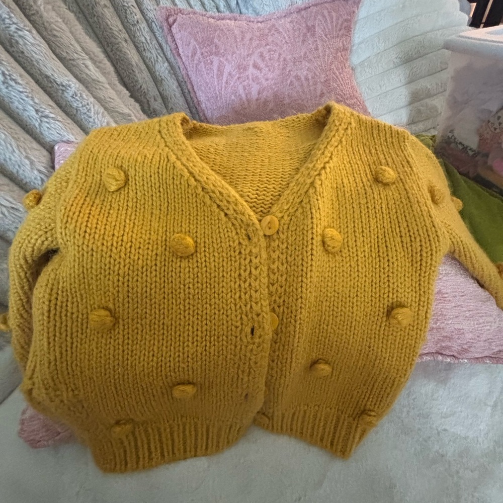 Source Unknown Mustard Knit Kids Sweater